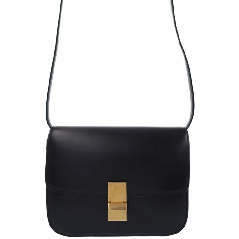 Celine Box bag calfskin leather Black